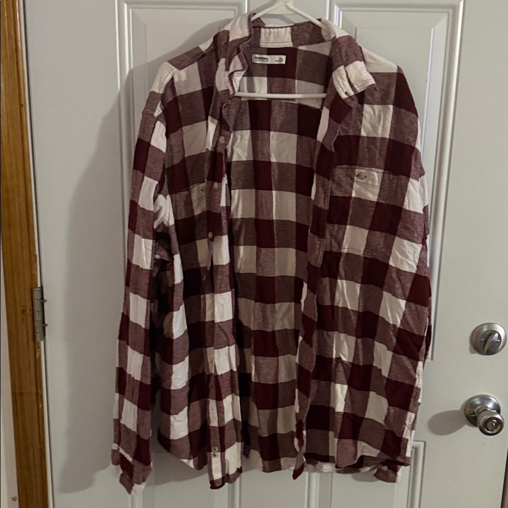 Sonoma Red and White Checkered Shirt